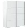 Dmora Guardaroba 2 Ante 60x200h cm Bianco 2 Ripiani Appendiabiti, Armadio Camera da Letto 2 Cassetti