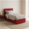 Dmora Letto Singolo Claire, Letto Contenitore con Rivestimento in Tessuto, 100% Made in Italy, Apertura Frontale, con Materasso Cm 90x200 Incluso, Rosso