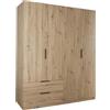 Composad | Armadio della Linea ESPRESSO con 4 Ante e 2 Cassetti, Armadio Contenitore, Salvaspazio, per Camera da letto, Lavanderia, (LxAxP) 162,2x200x58,2 cm, Colore Rovere Oak Mielato, Made in Italy