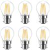 HUAMu 4 W - Lampadina LED B22 G45, 400 lm, equivalente a 40 W, 2700 K, bianco caldo, non dimmerabile, confezione da 6