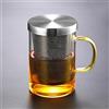 Xfeyaqlo Tazza Tisana con Infusore, 450ml Tazze da The, Tazza Te in Vetro, Colino in Acciaio Inox, Un Buon Recipiente Per Il Tè - Manico Giallo