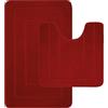 Lifestyle comfort ltd LSC - Set di 2 tappetini da bagno antiscivolo per vasca da bagno, 1 tappetino da bagno (50 x 80 cm) e 1 tappetino da bagno (50 x 50 cm), colore: bordeaux
