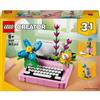 LEGO Macchina da Scrivere con Fiori 3 in 1, Set costruzioni 363 Pezzi