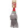 Flamingo Giochi per Gatti - di Natale - Aviana Cane Grigio - 22 cm - Peluche Morbido con Velluto a Coste e Squeaker - Giocattolo Festivo