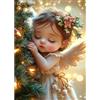 MAXBYE 5D Diamond Painting Art Kit Completo Natale, Angelo di Natale Pittura Diamante FAI DA TE, Pittura Diamante Strass Ricamo a Punto Croce Painting per Christmas Decorazioni Casa 30x40cm