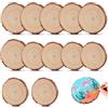 LEIIERUY Dischi Legno Naturale 12 Pezzi per Decorazioni Fai da Te, 11-13 cm dischetti Rotondi in Legno Grezzo per Pittura, Scrittura, Decorazioni rustiche Matrimonio e Natale