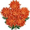 Hollyone 6 fiori artificiali di crisantemo in seta, fiori artificiali di ortensia in seta decorativi arancioni, fiori di seta realistici per decorazione del soggiorno, ufficio, tavolo, cucina