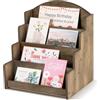 PUERSI Espositore per cartoline, Espositore legno per negozi al dettaglio | venditori di biglietti di auguri, porta cartoline, marrone