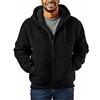 Butygity Felpe con cappuccio foderate in sherpa da uomo pesante con zip intera felpa in pile spesso cappotti caldi invernali, nero, Medium