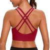 Leversic Reggiseno Sportivo Donna Top Palestra Fitness Imbottito Senza Ferretto Reggiseni Push Up per Yoga Jogging Gym Rosso XL
