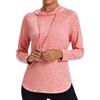 Gyabnw T Shirt Donna Palestra con Cappuccio Maglietta Sportiva Donna in Rete sulle Spalle Maniche Lunghe Magliette Sportive Maglia Allenamento Fitness Yoga Corsa Danza