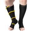 CAMBIVO Calze Compressione Graduata Punta Aperta, Calze a Compressione Donna Uomo, Gambaletti Calze Elastiche 20-30 mmHg per Vene Varicose, Circolazione Gambe, Running, Sport, Viaggio Aereo