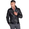 D'Arienzo Bomber in Pelle Nera Uomo Giubbotto Giubbino Vera Pelle Made in Italy 107 Nero/60