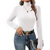 Ekouaer Intimo Termico Donna Maglietta a Collo Alto Maglia Termica Donna Termico Traspirante a Maniche Lunghe, Bianco, M