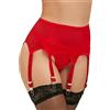 comeondear Reggicalze Donna Hot Taglie Forti con 6 Clip Regolabile Giarrettiera per Calze Autoreggenti Sexy Donna Hard 6 Cinghie Elastiche Lingerie Intimo Giarrettiere con Perizoma Rosso,3XL-4XL