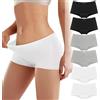 Lakpoau Mutande Donna Cotone Boxer Shorts Culotte Slip Pantaloncini Confortable Pacco da 6 BWG XL