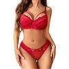 Avidlove Completo Intimo in Pizzo da Donna Intimo Sexy con Reggiseno e Mutandine con Ferretto Set Lingerie Push up Babydoll con Scollo a V Lingerie Seducente Verde L