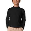 Arshiner Maglia Termica Bambino Intimo Termico per Ragazzi Maniche Lunghe, Tinta Unita Maglia/Calzamaglia Bambini Strato Base Intimo Termico Nero Alto 7-8 Anni