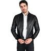 D'Arienzo - Bomber Giacca in Pelle Uomo Nera Vera Pelle Primavera Giubbino Made in Italy Nero/48