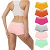 Desanlapi Mutande Boxer Donna Cotone Elasticizzato Slips Cotone Hipster comode Biancheria Intimo Cotone Slip Vita Media Mutandine Culotte Pacco da 6 Color Arcobaleno M