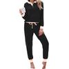 Aseniza Pigiama Invernale Donna Pigiami Cotone Lungo Maniche Lunghe Set Due Pezzi Leggero Tinta Tinta Unita Morbido e Caldo con Tasche Coulisse Rosa M