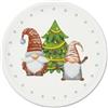Excelsa Gnomo Friends Set 6 Piatti Panettone, Porcellana, Diametro 31 cm., Decoro Natalizio