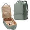 Bergsalz Zaino Donna Uomo Ryanair 40x20x25 Da Viaggio Impermeabile Bagaglio a Mano Università Casual Per Laptop Da 14 Pollici Verde Militare