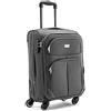 R.Leone Valigia da 1 pezzo Fino a Set 3 Trolley Espandibile grande, medio e bagaglio a mano 4 ruote in stoffa 214 (Grigio, S Bagaglio a mano)