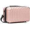 R.Leone Valigia Ryanair 40x20x25 cm Traccolla Bagaglio a mano Beauty Case in ABS 2208 (Rose Gold, XS Beauty case 40x20x25cm)
