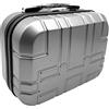R.Leone Valigia da 1 pezzo Fino a Set 4 Trolley Rigido grande, medio, bagaglio a mano e beauty case 4 ruote in ABS 611 (XS Borsetta Beauty Case, Argento)