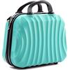 R.Leone Valigia da 1 pezzo Fino a Set 4 Trolley Rigido grande, medio, bagaglio a mano e beauty case 4 ruote in ABS 2037 (Verde Acqua, XS Beauty Case)
