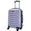 R.Leone Valigia EasyJet 45x36x20 cm Trolley Bagaglio a mano in ABS 4 Ruote (Argento, 2026 Valigia 50x33x19,5 cm)