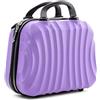 R.Leone Valigia da 1 pezzo Fino a Set 4 Trolley Rigido grande, medio, bagaglio a mano e beauty case 4 ruote in ABS 2037 (Lilla, XS Beauty Case)