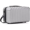 R.Leone Valigia Ryanair 40x20x25 cm Traccolla Bagaglio a mano Beauty Case in ABS 2208 (Argento, XS Beauty case 40x20x25cm)