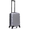 R.Leone Valigia 55x35x25 cm Trolley Bagaglio a Mano 4 Ruota in ABS Air Asia Air France ita Alitalia airways KLM 20373FR (Valigia 55x35x25cm, Argento)