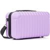 R.Leone Valigia Ryanair 40x20x25 cm Traccolla Bagaglio a mano Beauty Case in ABS 2208 (Lilla, XS Beauty case 40x20x25cm)