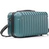 R.Leone Valigia Ryanair 40x20x25 cm Traccolla Bagaglio a mano Beauty Case in ABS 2208 (Verde Scuro, XS Beauty case 40x20x25cm)