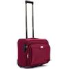 R.Leone Valigia bagaglio a mano 2 Ruote rinforzate Pilota Poliestere Stoffa adatto easyjet 45X36X20 (Bordò)