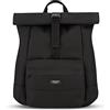 LARKSON Zaino Donna & Uomo Nero - Alva - Zainetto Porta PC 15.6 Pollici - Rolltop ideale per Scuola, Viaggio, Lavoro Sportivo, Università - Idrorepellente