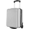 R.Leone Valigia 40x30x20 cm Trolley Bagaglio a mano 2 Ruote in ABS adatto Wizz Air, Vueling, Volotea 288 (Argento, Valigia 40x30x20 cm, 2 Ruote)