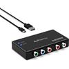 PORTTA Convertitore da componente a HDMI, adattatore YPbPr a HDMI, supporta 1080p 60Hz, compatibile con PS2, PS3, Xbox 360, DVD, Wii, HDTV, monitor, proiettore (senza spina)