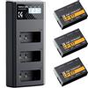 K&F CONCEPT LP-E17 Batteria e Caricatore LCD Potenziato a Tre Slot Compatibile con Canon EOS R100 R50 RP R10 R8, Powershot V1, Rebel T8i T7i T6i T6s SL2 SL3 EOS M3 M5 M6 200D 77D 750D 760D 800D 8000D