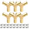 Bwintech 6 Pezzi Raccordi portagomma, 14 mm 3 vie a Y a forma di connettore portagomma in ottone con 18 morsetti
