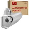 LouMaxx Ammortizzatori per Ante 2 Pezzi Grigio - Rallentatore per Ante Armadio - Soft Close per Ante Cucina e Mobili - Chiusura Ammortizzata
