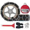 HAPPYMATE Catene da Neve Automatiche, 2 Pezzi x 12 mm, Montaggio Rapido in 1 minuto delle Catene da Neve con Tenditore Automatico per Auto (misura 140)