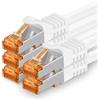 1aTTack.de 689814 Cat7-5x 1,5m - Cavo di rete Cat 7 Ethernet Lan 10 Gb/s PIMF LSZH Bianco