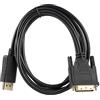 PremiumCord Cavo Adattatore DisplayPort a DVI M/M 5 m, DP 1.1 a DVI a 1,65 Gbps, Compatibile con Video Full HD 1080p 60 Hz, Nero