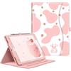 FINTIE Custodia per iPad 10.2 Pollici 9a / 8a / 7a Generazione (2021 2020 2019), [Multi-angli] Folio Pieghevole Cover Protettiva Case con Tasca, Auto Sveglia/Sonno, Strawberry Cow
