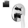 Miscelatore doccia incasso in ottone nero opaco con piastra tonda e deviatore meccanico ed Easy Box