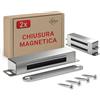 LouMaxx Chiusura Magnetica Ante Extra Forte - Forza di Tenuta 25kg - Set di 2 in Acciaio Inox - Calamita Chiusura Mobili - Chiusura Porta Magnetica - Chiusure Magnetiche Sportelli, presa salda